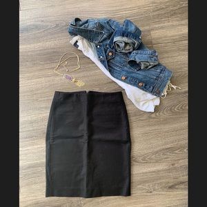 J Crew no.2 pencil skirt black size 0